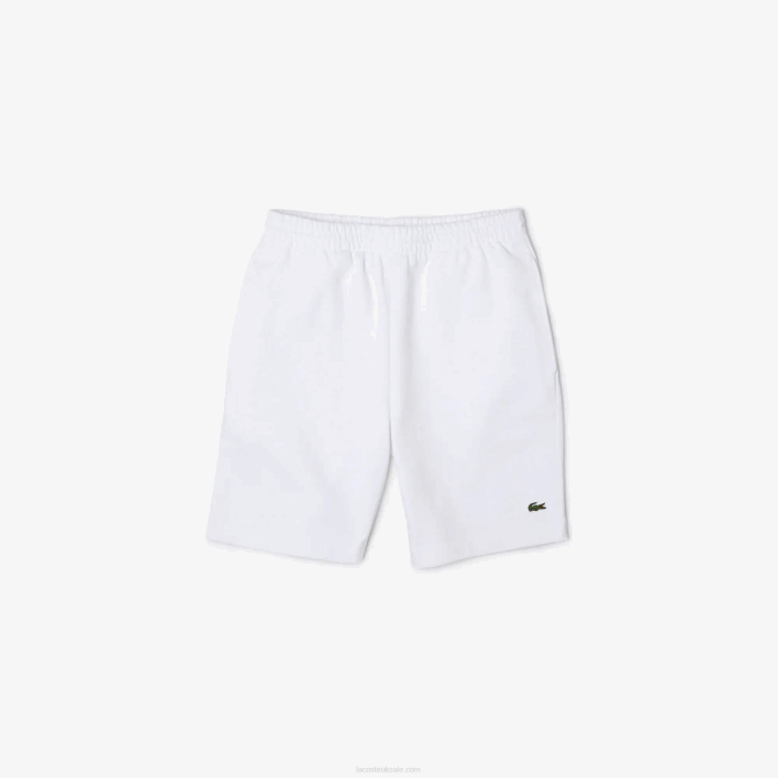 Lacoste Organic Brushed Cotton Fleece Shorts 646T415 White 001 Men