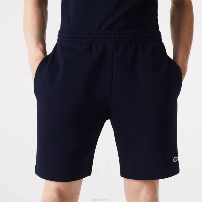 Lacoste Organic Brushed Cotton Fleece Shorts 646T417 Navy Blue 166 Men