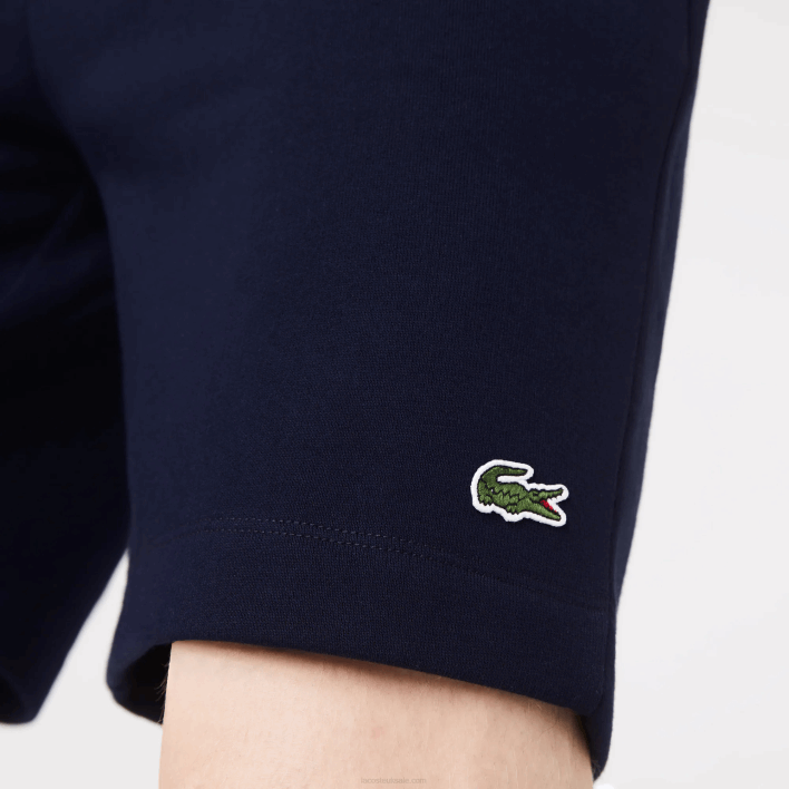 Lacoste Organic Brushed Cotton Fleece Shorts 646T417 Navy Blue 166 Men