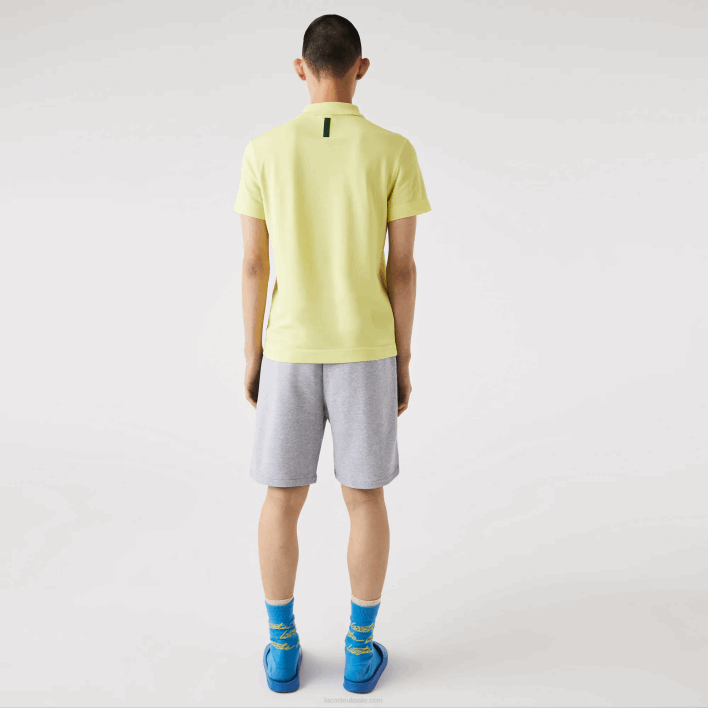 Lacoste Oversized Crocodile Print Organic Cotton Fleece Shorts 646T1418 Grey Chine CCA Men