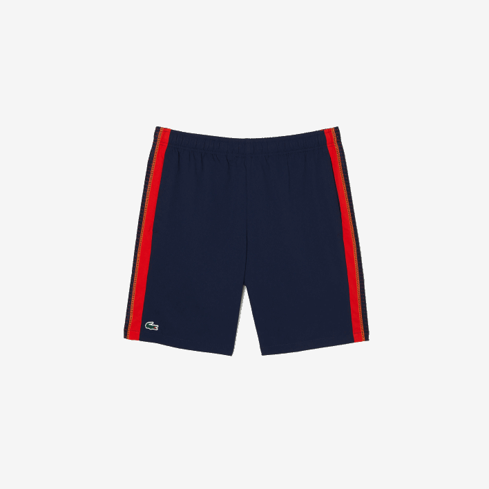 Lacoste Recycled Polyester Tennis Shorts 646T426 Navy Blue Red Orange XII Men