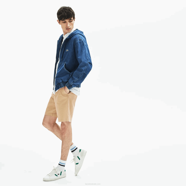 Lacoste Regular Fit Cotton Gabardine Bermuda Shorts 646T1620 Beige 02S Men