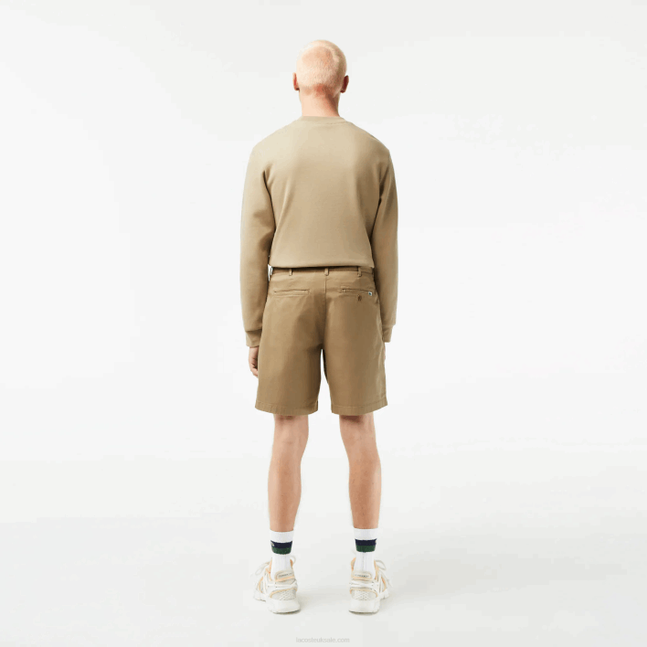 Lacoste Regular Fit Stretch Organic Cotton Bermuda Shorts 646T438 Beige CB8 Men