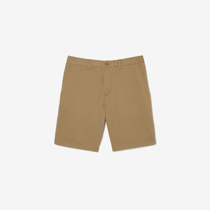Lacoste Regular Fit Stretch Organic Cotton Bermuda Shorts 646T438 Beige CB8 Men