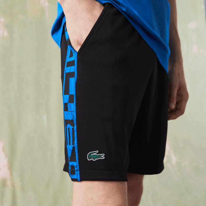 Lacoste SPORT Contrast Print Tennis Shorts 646T1535 Black C31 Men