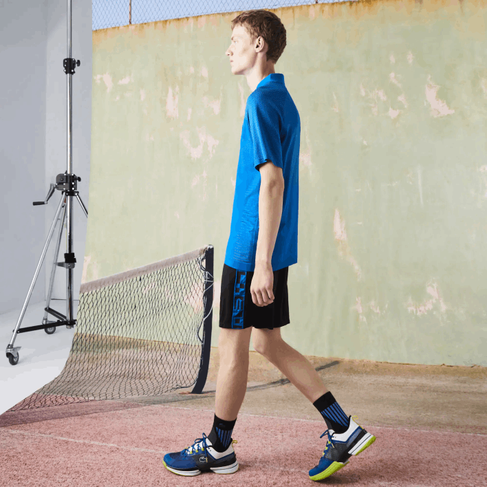 Lacoste SPORT Contrast Print Tennis Shorts 646T1535 Black C31 Men