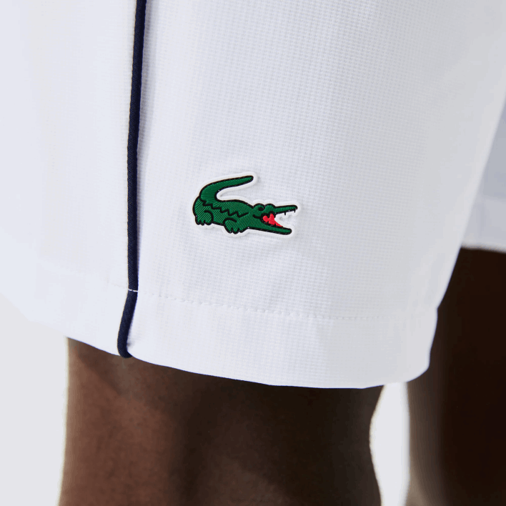 Lacoste SPORT French Open Edition Lightweight Stretch Shorts 646T1547 White Navy Blue AJ0 Men
