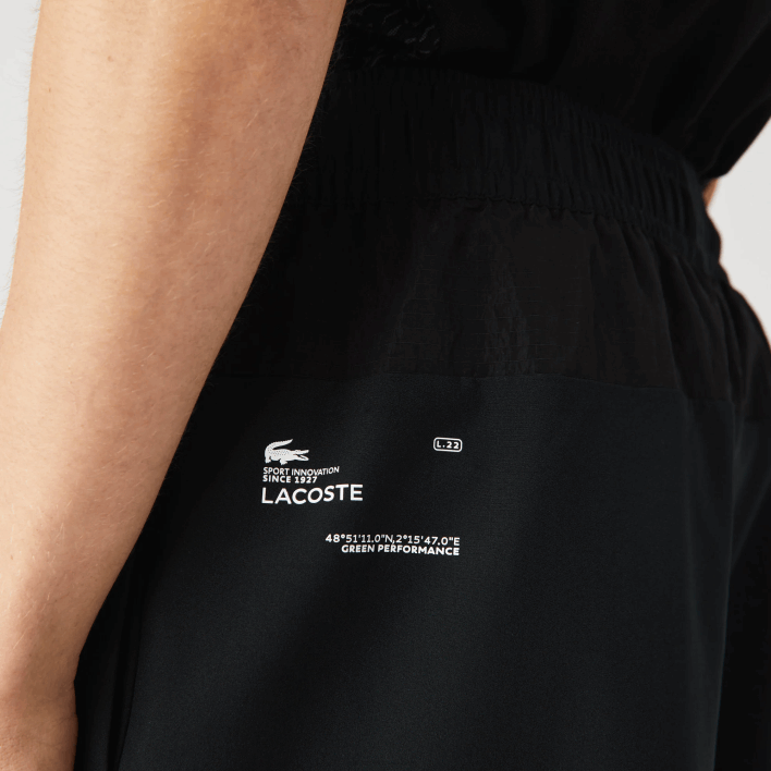 Lacoste SPORT Layered Shorts 646T1545 Black Green White 9AZ Men