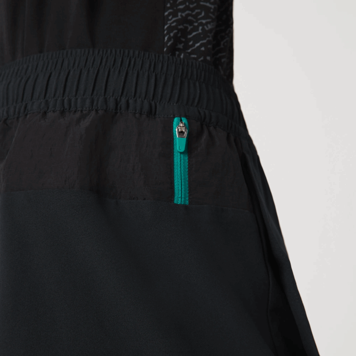 Lacoste SPORT Layered Shorts 646T1545 Black Green White 9AZ Men