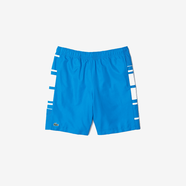 Lacoste SPORT Printed Side Bands Shorts 646T1595 Blue White 8PX Men