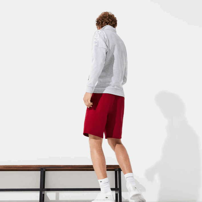 Lacoste SPORT Tennis Fleece Shorts 646T1604 Bordeaux 476 Men
