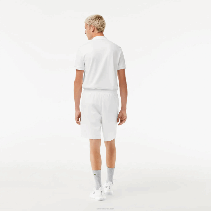 Lacoste SPORT Tennis Solid Diamond Weave Shorts 646T1442 White 001 Men