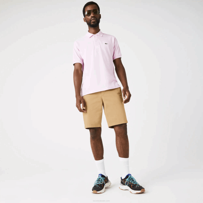 Lacoste Slim Fit Stretch Cotton Bermuda Shorts 646T1529 Beige 02S Men