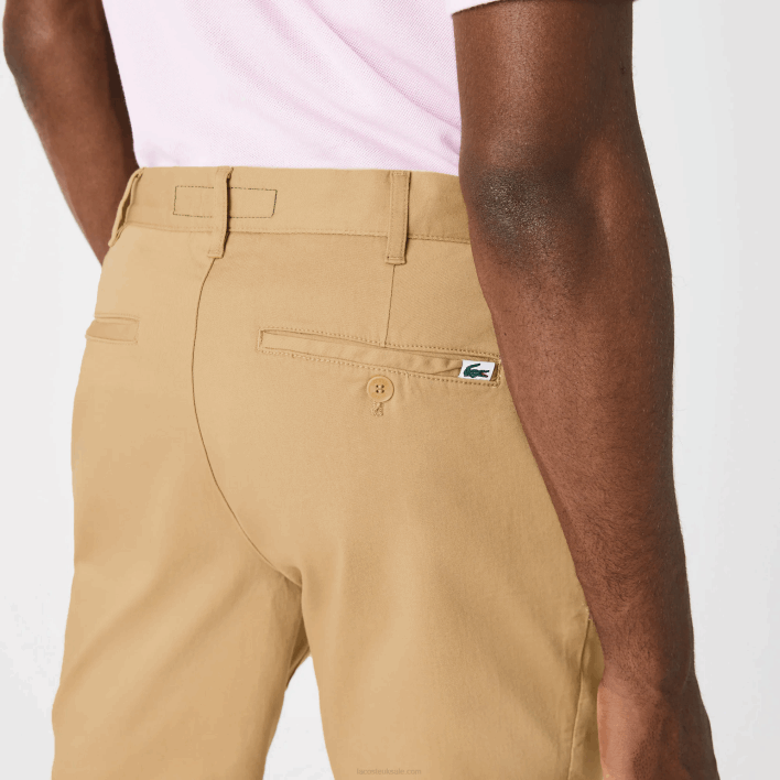 Lacoste Slim Fit Stretch Cotton Bermuda Shorts 646T1529 Beige 02S Men