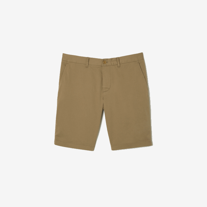 Lacoste Slim Fit Stretch Cotton Bermuda Shorts 646T431 Beige CB8 Men