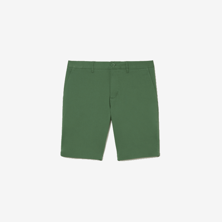Lacoste Slim Fit Stretch Cotton Bermuda Shorts 646T433 Khaki Green KX5 Men