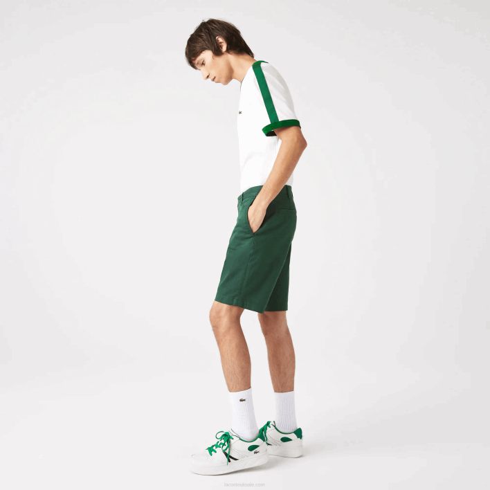 Lacoste Slim Fit Stretch Cotton Bermuda Shorts 646T434 Green 5HX Men