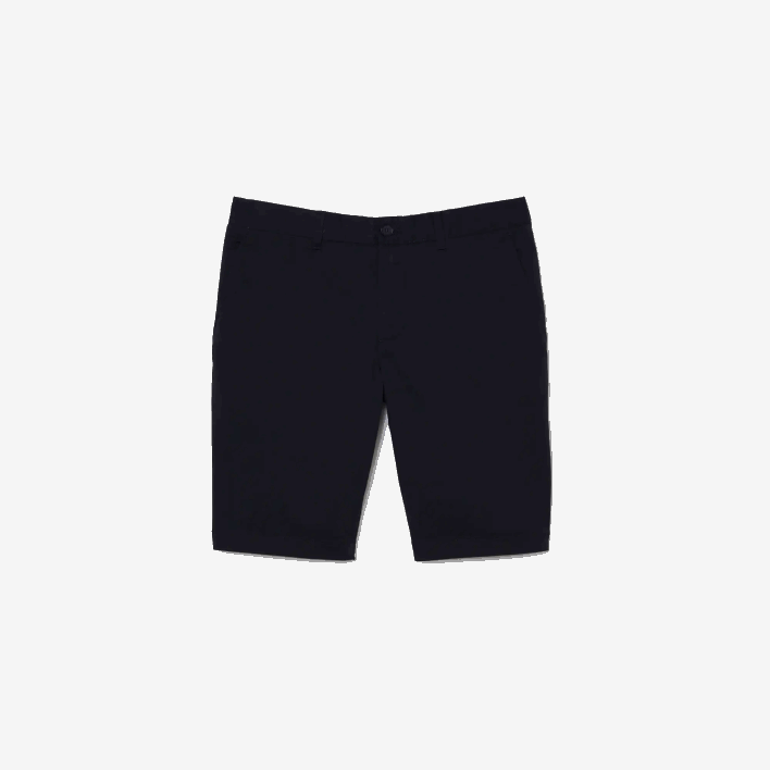 Lacoste Slim Fit Stretch Cotton Bermuda Shorts 646T454 Navy Blue HDE Men