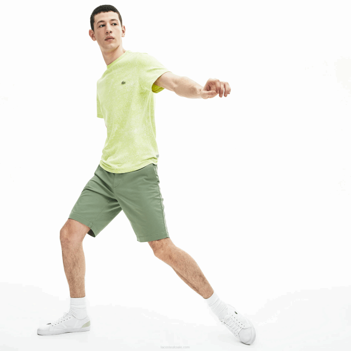 Lacoste Slim Fit Stretch Gabardine Shorts 646T553 Green S86 Men