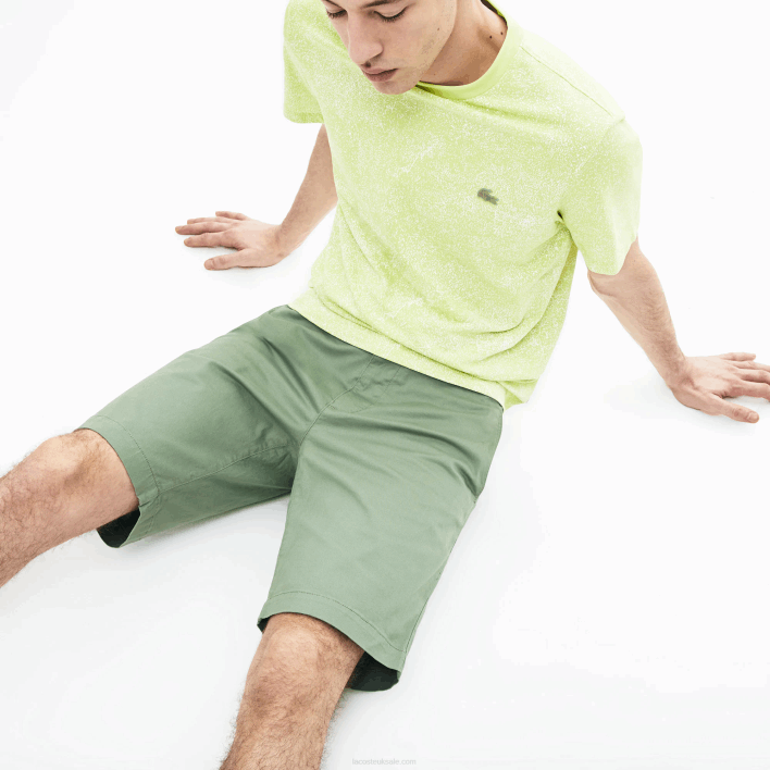 Lacoste Slim Fit Stretch Gabardine Shorts 646T553 Green S86 Men