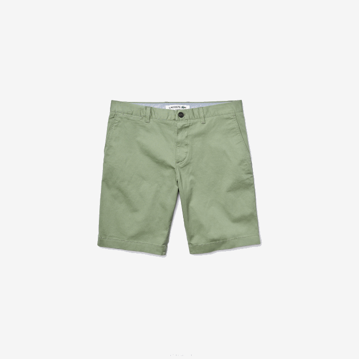 Lacoste Slim Fit Stretch Gabardine Shorts 646T553 Green S86 Men