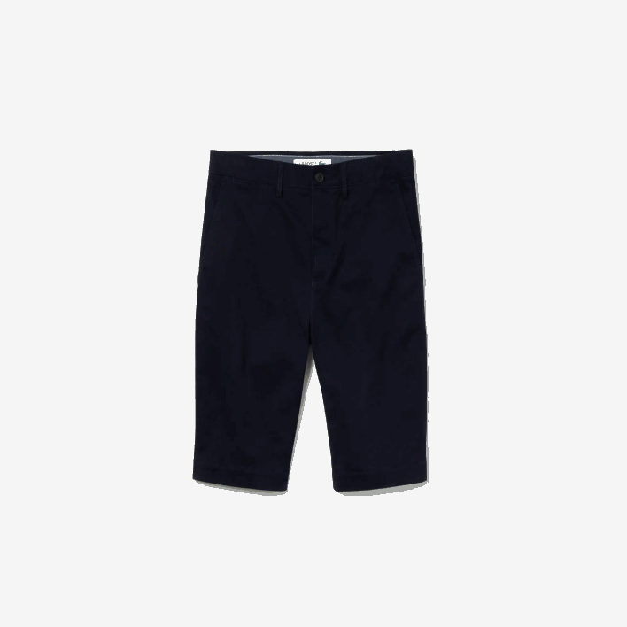 Lacoste Slim Fit Stretch Gabardine Shorts 646T554 Navy Blue 166 Men