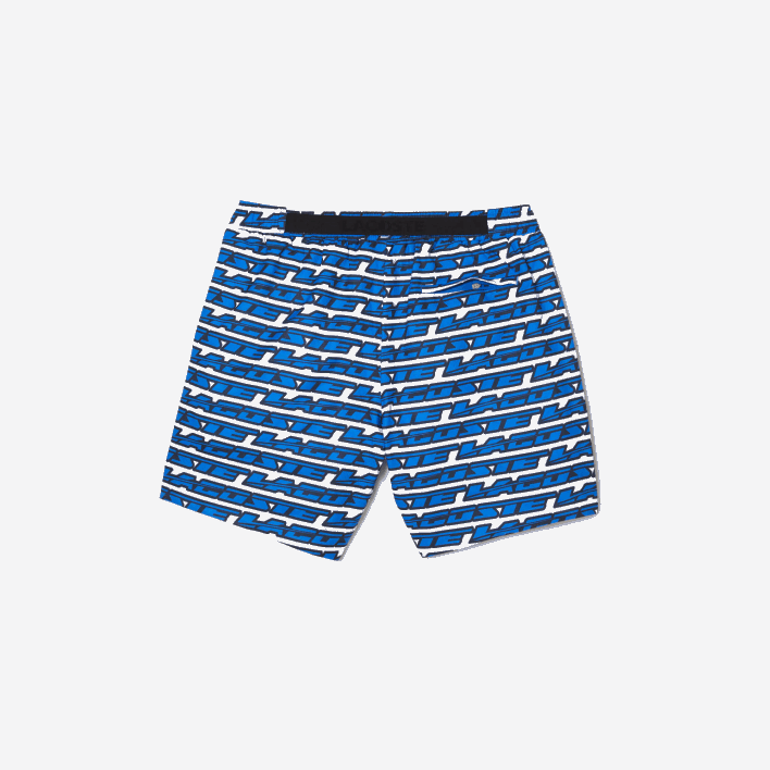 Lacoste Two-Tone Print Swim Trunks 646T524 White Blue ANY Men