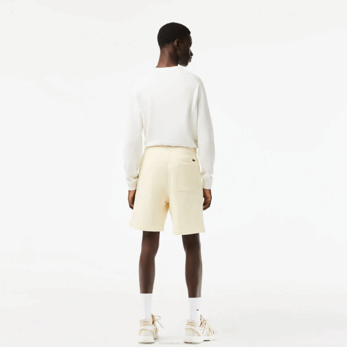 Lacoste Unbrushed Organic Cotton Fleece Shorts 646T486 White XFJ Men