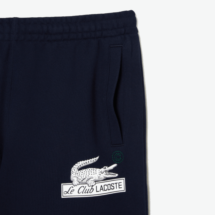Lacoste Unbrushed Organic Cotton Fleece Shorts 646T487 Navy Blue 166 Men