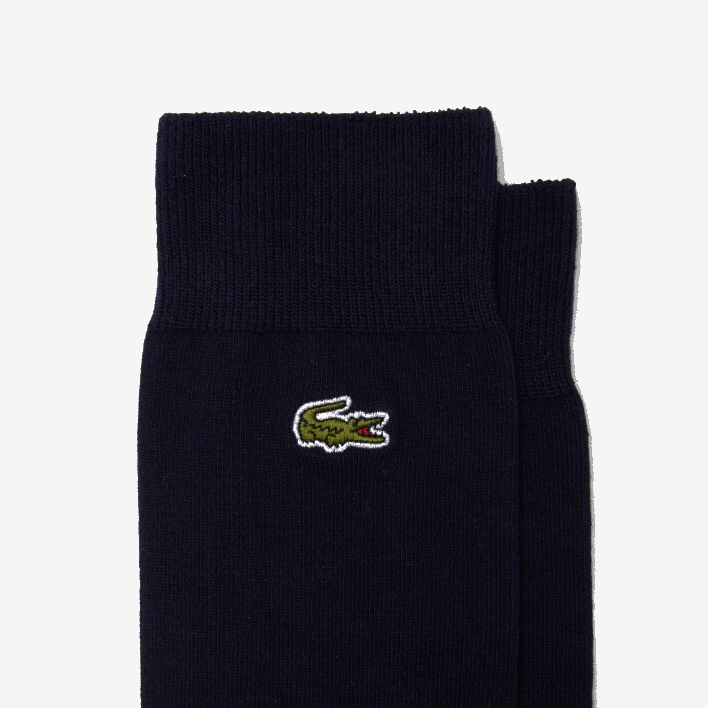 Lacoste Cotton Blend High-Cut Socks 646T1657 Navy Blue 166 Men