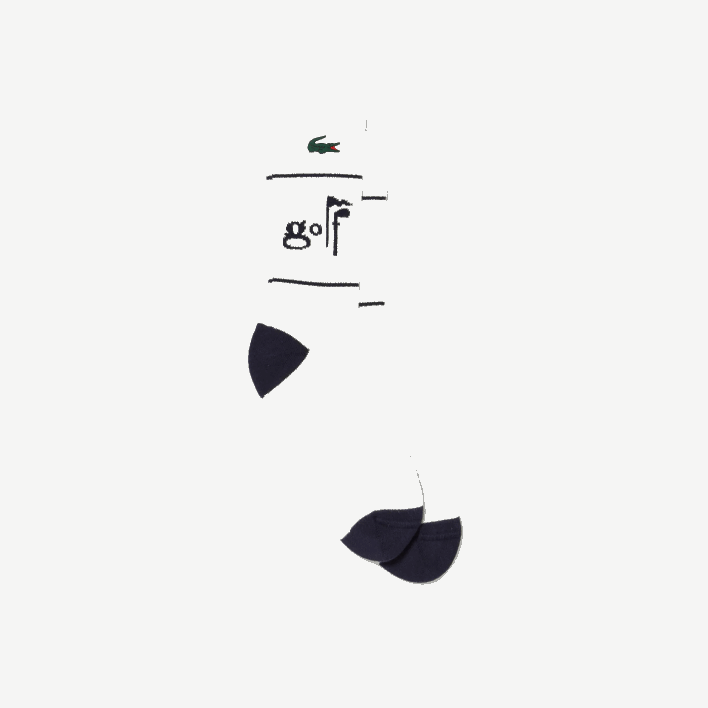 Lacoste Golf Lettering Socks 646T521 White Navy Blue EV0 Men