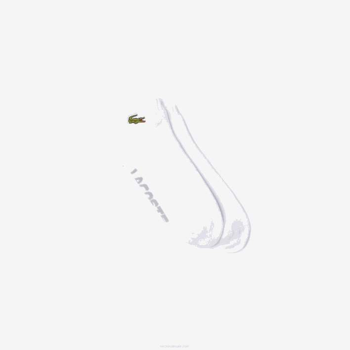 Lacoste SPORT Branded Stretch Cotton Low-Cut Socks 646T1674 White Grey Chine G8K Men