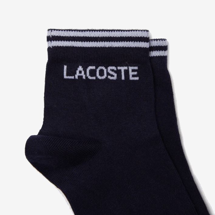 Lacoste SPORT Low-Cut Cotton Sock Two-Pack 646T1673 Navy Blue White 525 Men