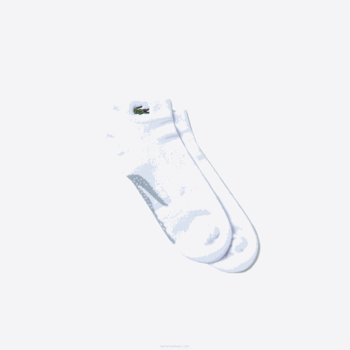 Lacoste SPORT Stretch Cotton Low-Cut Socks 646T1678 White Grey Chine G8K Men