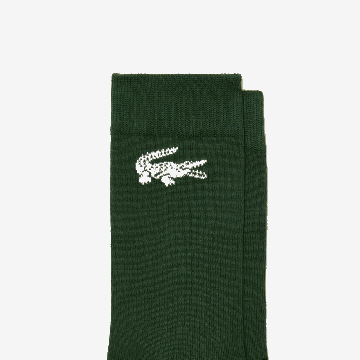 Lacoste Two-Pack French Made Organic Cotton Socks 646T522 White Green X0N Men