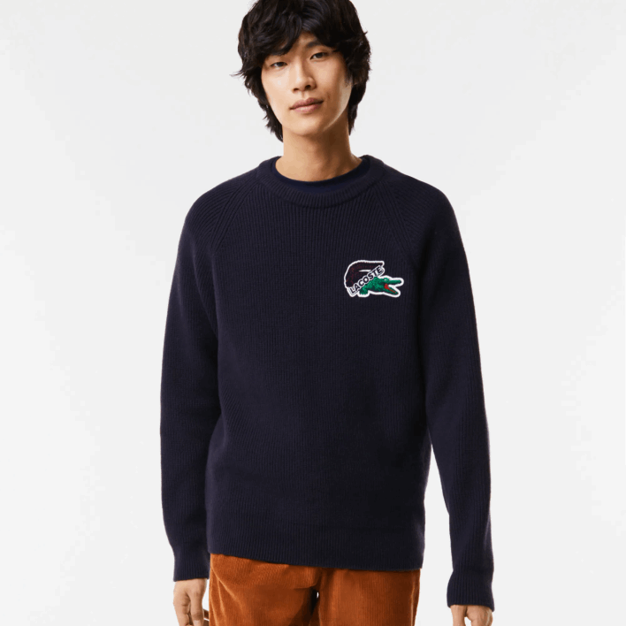 Lacoste Crocodile Sweater 646T1380 Navy Blue 166 Men