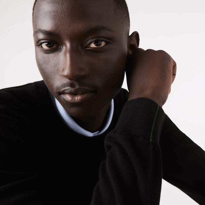 Lacoste Organic Cotton Crew Neck Sweater 646T1450 Black 031 Men