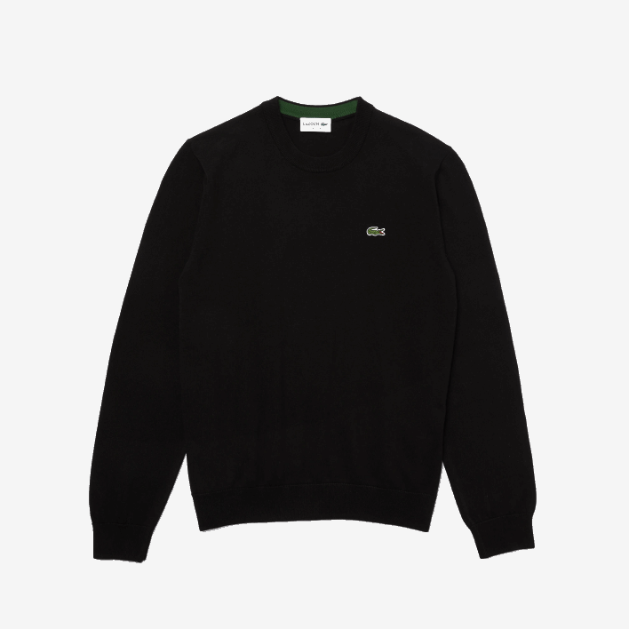 Lacoste Organic Cotton Crew Neck Sweater 646T1450 Black 031 Men