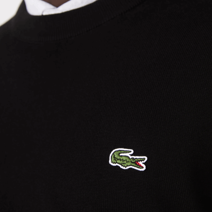 Lacoste Organic Cotton Crew Neck Sweater 646T1450 Black 031 Men