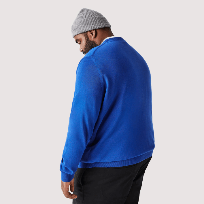 Lacoste Organic Cotton Crew Neck Sweater 646T1491 Blue K1Q Men