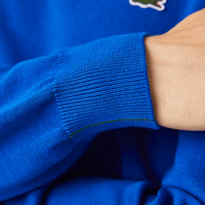 Lacoste Organic Cotton Crew Neck Sweater 646T1491 Blue K1Q Men