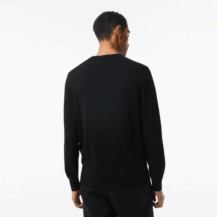 Lacoste V-Neck Organic Cotton Sweater 646T1323 Black 031 Men