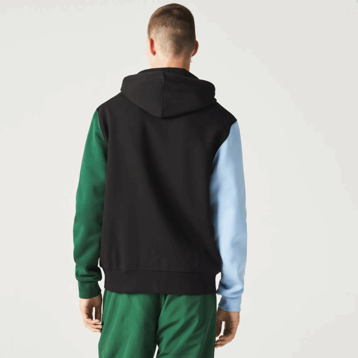 Lacoste Classic Fit Color-Block Hooded Zip Sweatshirt 646T1081 Black Blue Green UEH Men