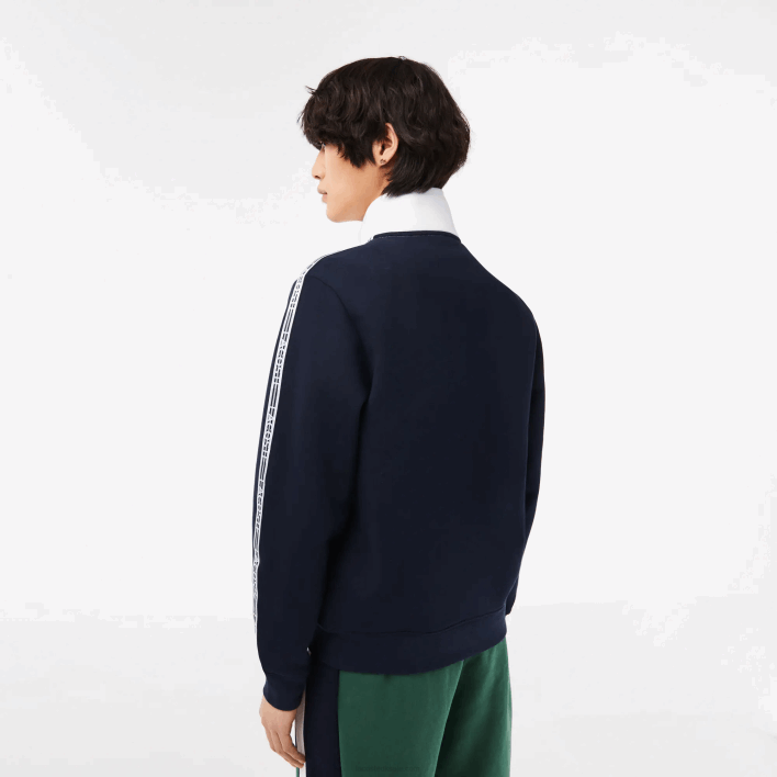 Lacoste Classic Fit Colorblock Zipped Sweatshirt 646T21 Navy Blue White 525 Men