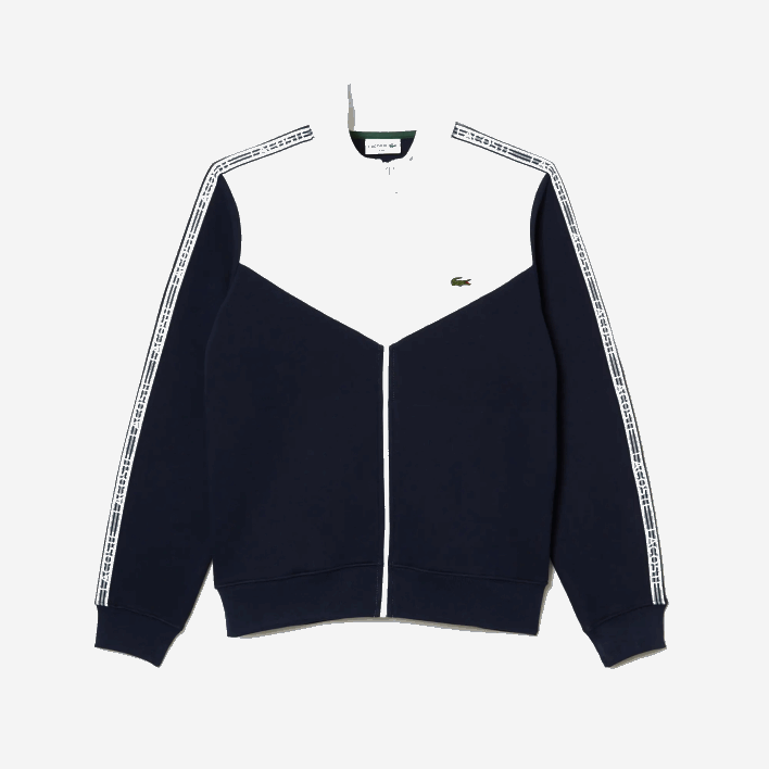 Lacoste Classic Fit Colorblock Zipped Sweatshirt 646T21 Navy Blue White 525 Men