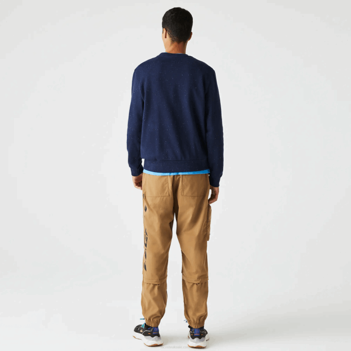 Lacoste Classic Fit Speckled Print Fleece Sweatshirt 646T965 Navy Blue 7CG Men