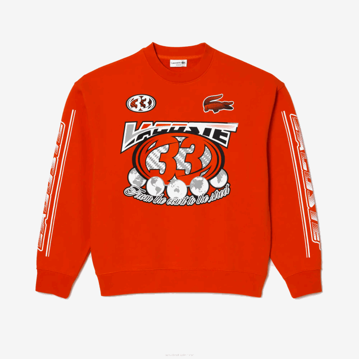 Lacoste Cotton Fleece Loose Fit Sweatshirt 646T327 Orange 02K Men