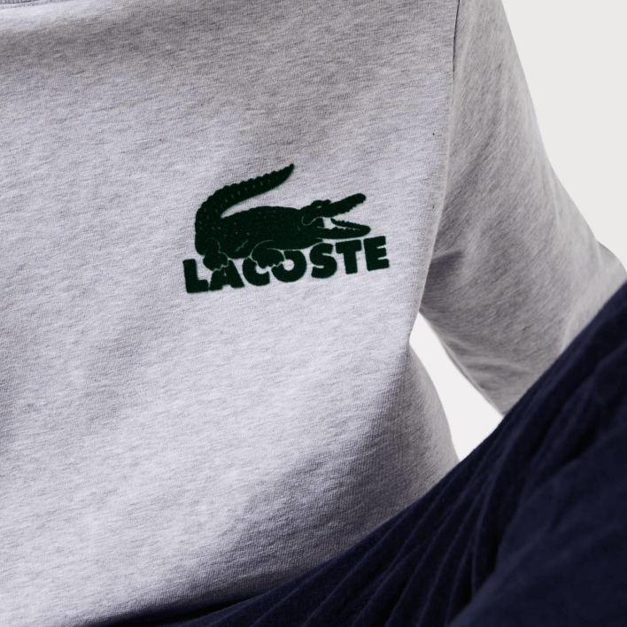 Lacoste Cotton Fleece Lounge Sweatshirt 646T1386 Grey Chine Green Y9K Men