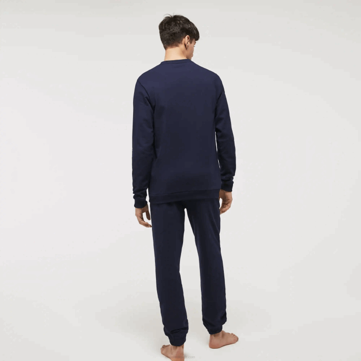 Lacoste Cotton Fleece Lounge Sweatshirt 646T1388 Navy Blue 423 Men