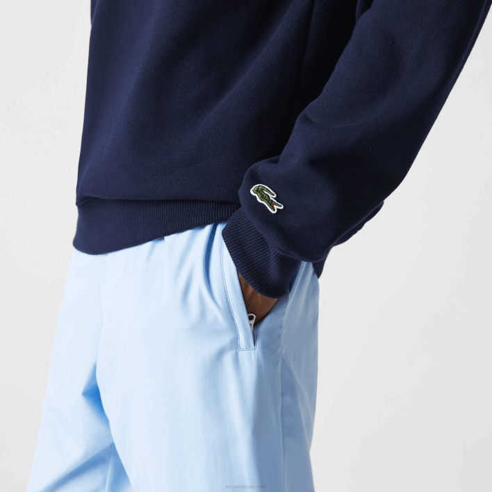Lacoste Crew Neck Branded Terry Sweatshirt 646T1160 Navy Blue 166 Men